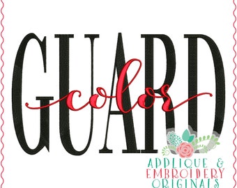Applique & Embroidery Originals Digital Design 3528 Color Guard Word Art, Embroidery Design, instant download, Band