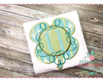 Applique and Embroidery Originals Digital Design - 205 Big Shamrock Monogram Patch Frame St Patrick's Day Applique Design, instant download