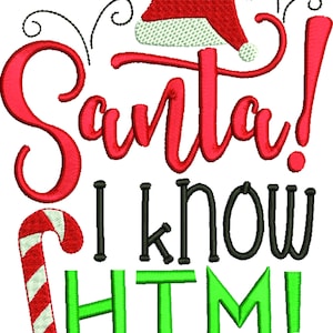 Applique & Embroidery Originals Digital Design 3105 Santa I know Him Applique Design Embroidery Machine, instant download