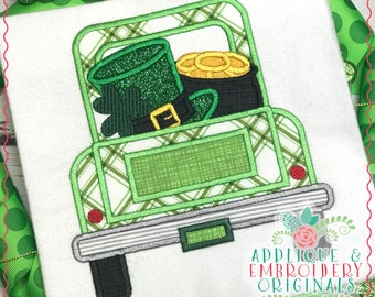 Applique and Embroidery Originals Digital Design - 200 1st St Patrick's Day Shamrock Applique Design, instant download