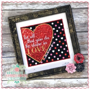 Applique and Embroidery Originals Digital Design 1395 Done in Love Valentine&#39;s Day Applique Design Embroidery Machine, instant download