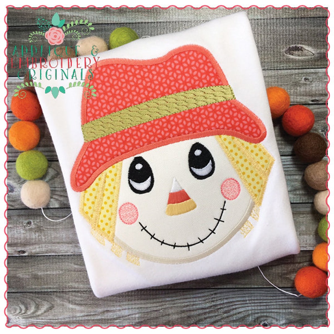 Applique and Embroidery Originals Digital Design - 574 Scarecrow Face ...