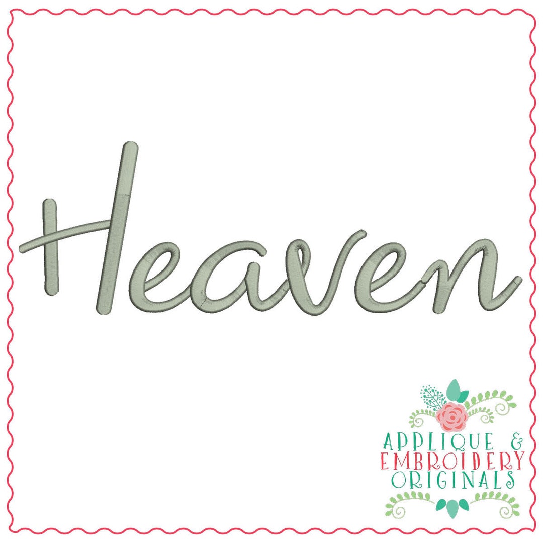 Applique and Embroidery Originals Digital Design- 1349 Heaven Monogram ...