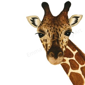 Giraffe Art Print - Giraffe Painting - Gouache Print - Nursery Room Decor - Animal Illustration - Giraffe Room Decor - Wildlife Art Print