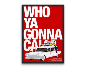 Ghostbusters Movie Poster featuring Ecto-1