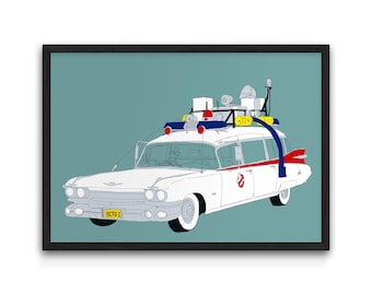 Ecto 1 Movie Car Print - The Original Ghostbusters' Cadillac Miller-Meteor