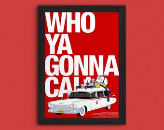 Ghostbusters Movie Poster featuring Ecto-1