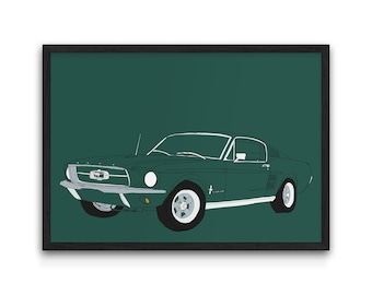 Bullitt Car - Steve McQueen's 1968 Ford Mustang GT 390 - Movie Car Print