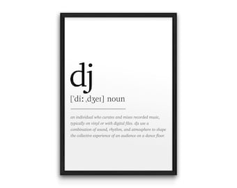 DJ Journal Definition Kunstdruck - Minimalistisches Poster für DJs und Musikliebhaber
