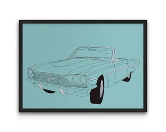 Thelma & Louise Movie Car Print - 1966 Ford Thunderbird Convertible Print