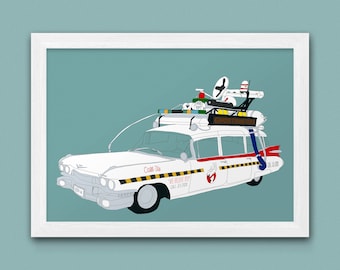 Ecto 1a Movie Car Print - The New & Improved Ghostbusters&#39; Cadillac Miller-Meteor