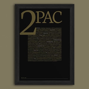 2Pac Discography Print, Album Typography Poster