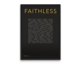 Faithless Discography Print, Album Typography Poster
