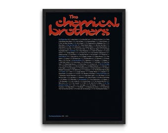 The Chemical Brothers Discography Print, Album Typography Poster