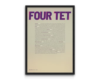 Four Tet Discography Print, Album Typography Poster
