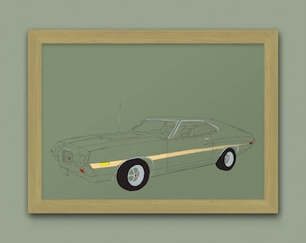 Gran Torino Movie Car Print - Client Eastwood&#39;s 1972 Ford Gran Torino Sport
