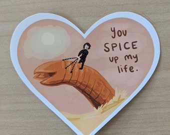 Dune Sandworm Glossy Heart Sticker - New Waterproof!