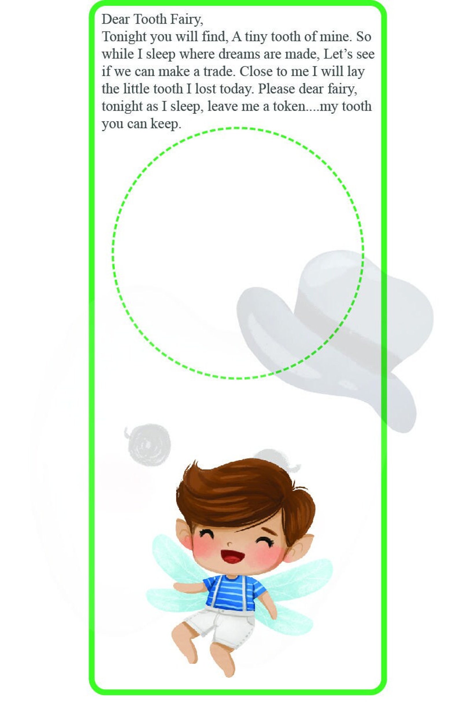 Brown Haired Male Tooth Fairy Package Etsy