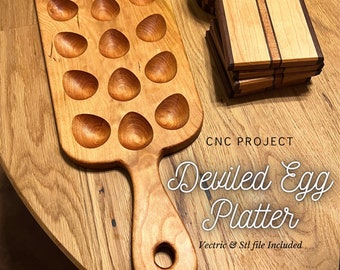 Deviled Egg Platter - CNC Project - Vectric, Easel Pro, and CarbideCreate Pro compatible - Bonus Christmas File