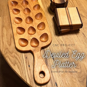 Deviled Egg Platter - CNC Project - Vectric, Easel Pro, and CarbideCreate Pro compatible - Bonus Christmas File