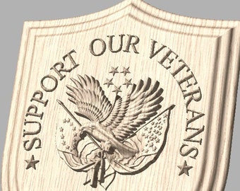 Veteran Support 3D Models - PACT Act Support - CNC File/STL - Wood Carve Project - 3D Print