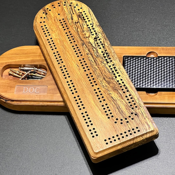 Pivoting Cribbage Board - Game Piece Storage - CNC Project