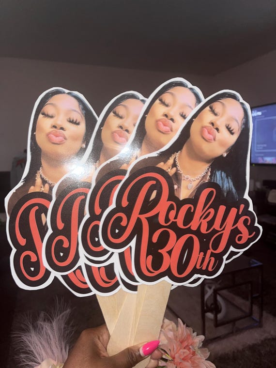 Custom Designed Birthday/Vacation Photo Prop Fan... Design must be approved , before production begins