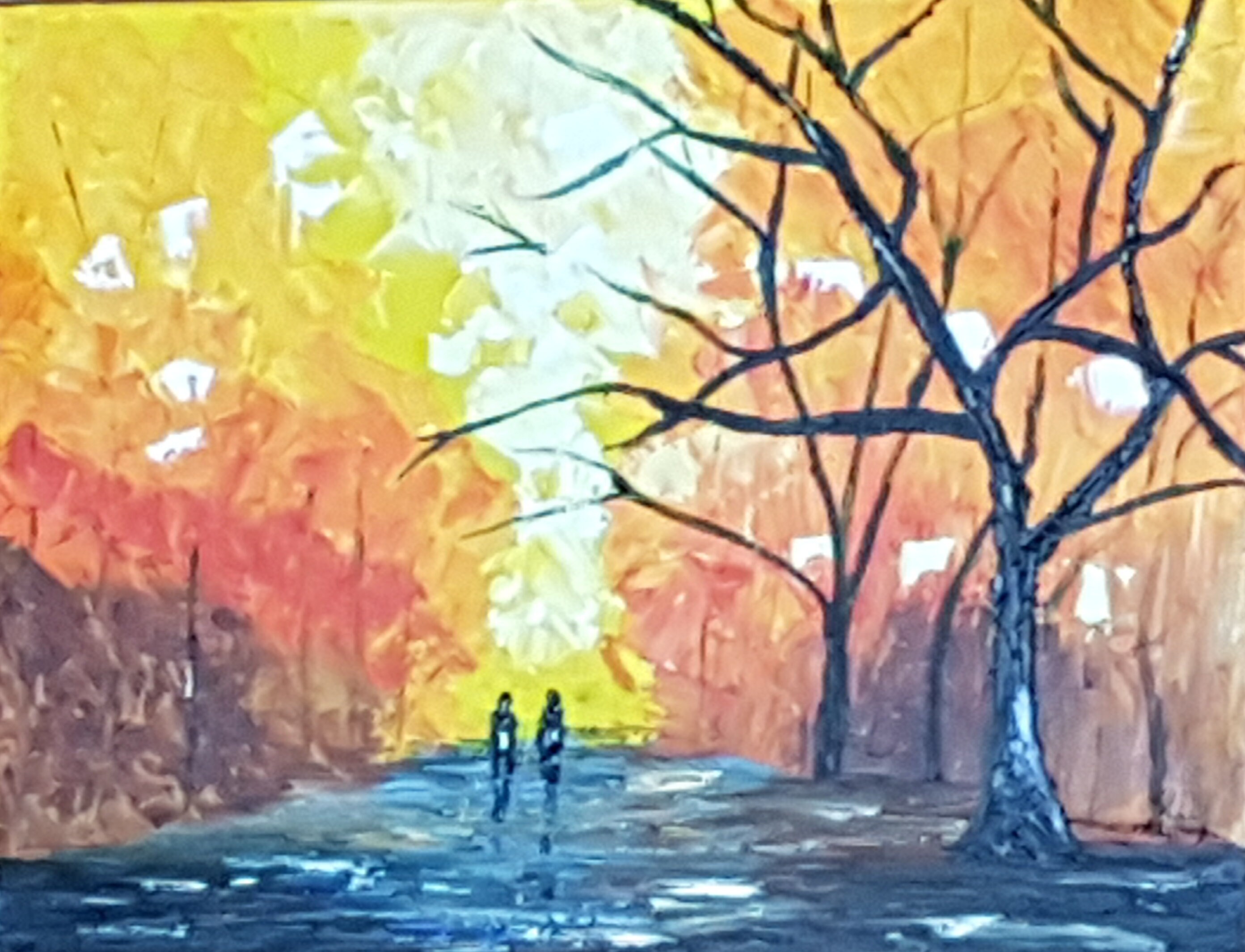 Art Palette Knife Art Abstract Oil Painting Trees South Etsy