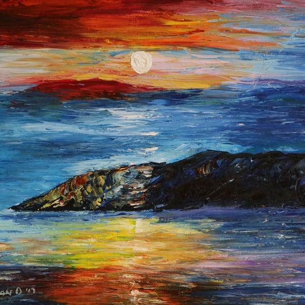 Print Knife Art Abstract Oil Painting   Print  Knife Painting Oil Print  Painting Seascape  Cape Town South Africa