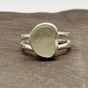 CHUNKY SEA GLASS ring, statement ring for ladies, silver jewellery,  18th or 21st birthday gift, anniversary gift for wife/girlfriend