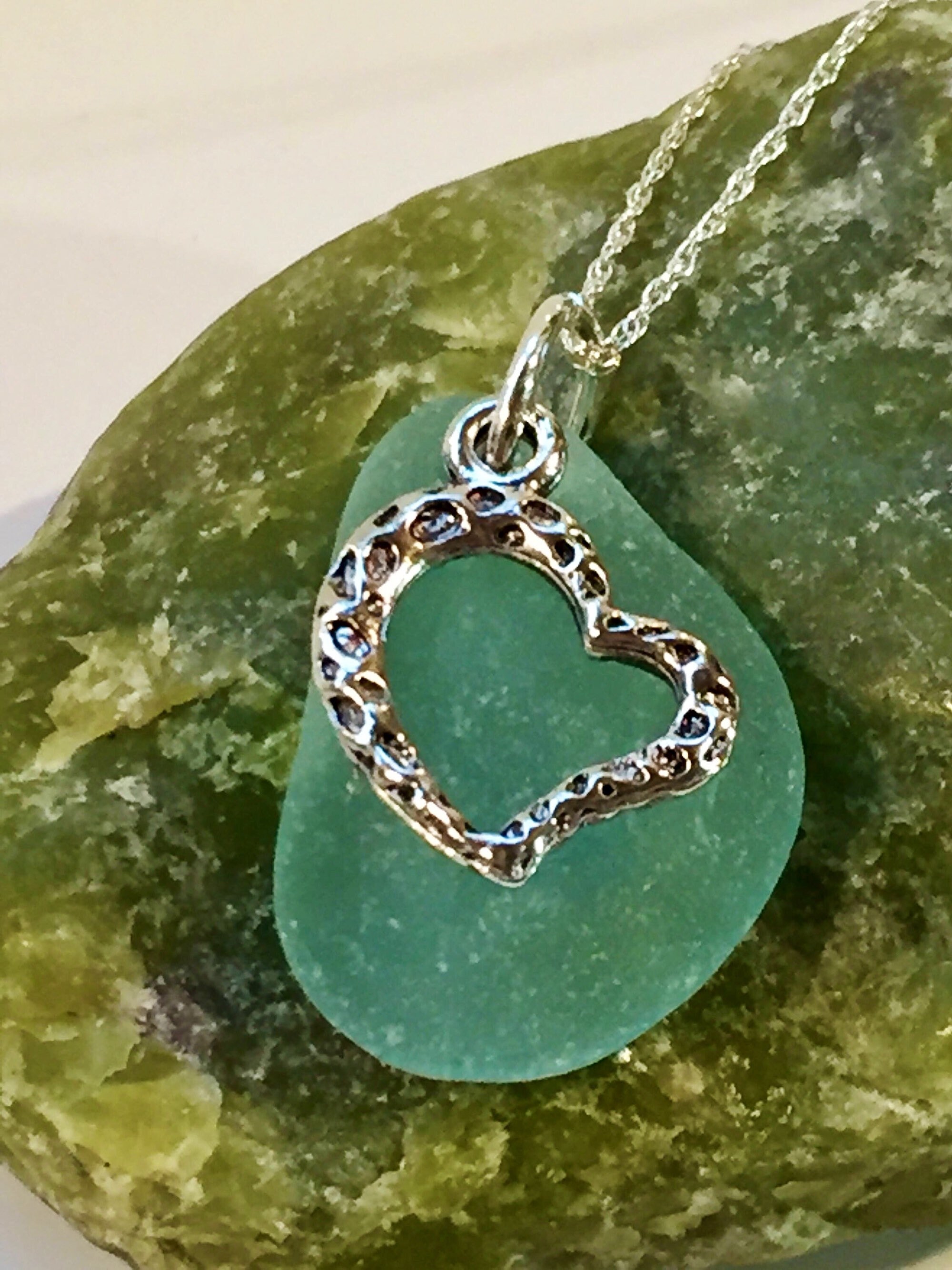 seaglass jewelry seaglass jewellery sea glass necklace love | Etsy