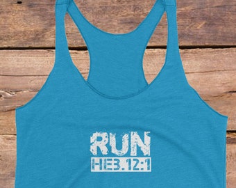 Hebrews 12 1, Workout tank for women christian, Christian tank top, Bible verse tank, Jesus shirt for women, Christian shirt, Gift for runne