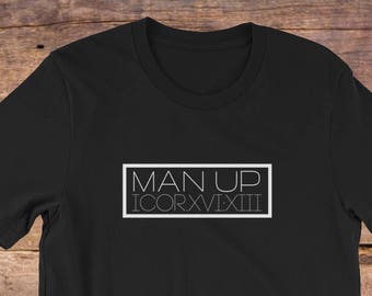 Christian shirt for Men/Christian Graphic T-Shirt/Christian gift/baptism gift/Bible verse t shirts/faith shirt/gift for men/man up