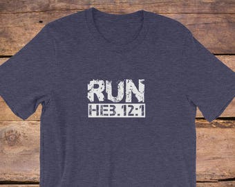 Hebrews 12 1/Christian shirt for Men/Christian Graphic T-Shirt/Christian gift/baptism gift/Bible verse t shirts/faith shirt/gift for runner