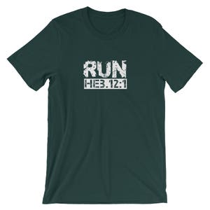 Camisa de 1/cristiana Hebreos 12 para hombres y cristiana gráfico regalo de T-Shirt/cristiano/Bautismo regalo/Biblia verso t camisas de fe camiseta regalo para el corredor imagen 3