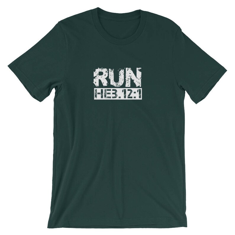 Camisa de 1/cristiana Hebreos 12 para hombres y cristiana gráfico regalo de T-Shirt/cristiano/Bautismo regalo/Biblia verso t camisas de fe camiseta regalo para el corredor imagen 3