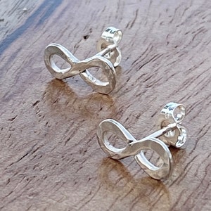Infinity 925 Stud Earrings Petit And Comfortable Fit, Solid Sterling Silver