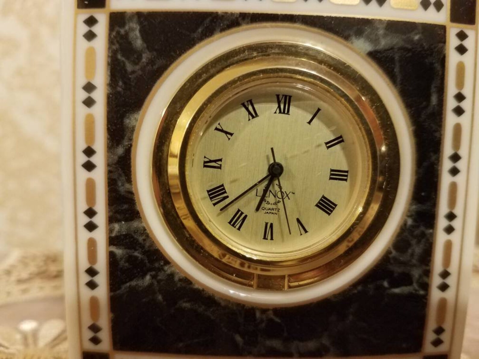 Lenox porcelain mini clock USA Lenox clock japan movement Etsy