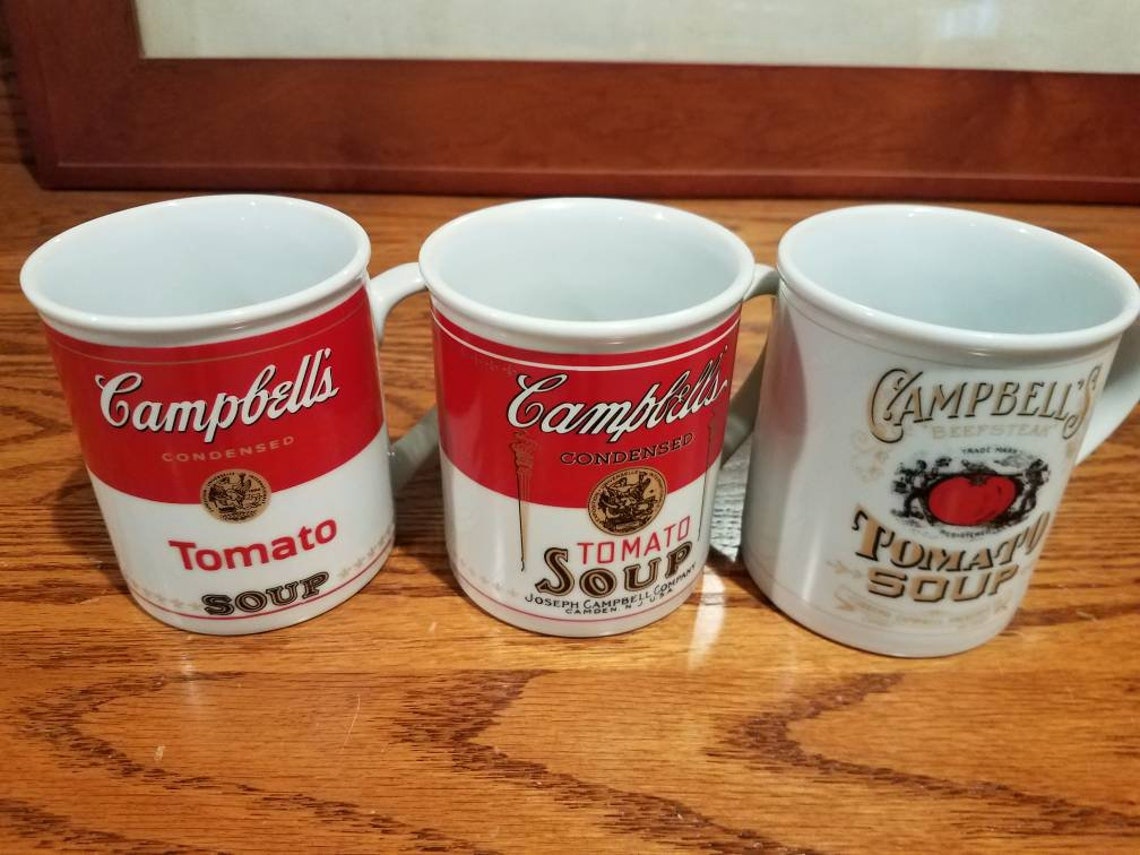 Campbell Soup Mugs Set of 3 Collectible the Campbell Soup Etsy