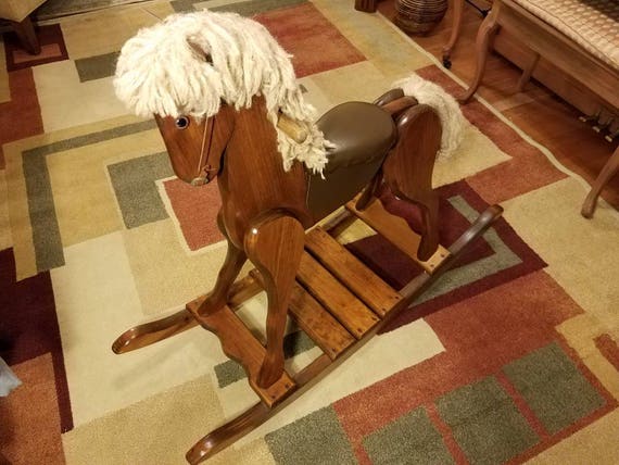 vintage rocking horse wood