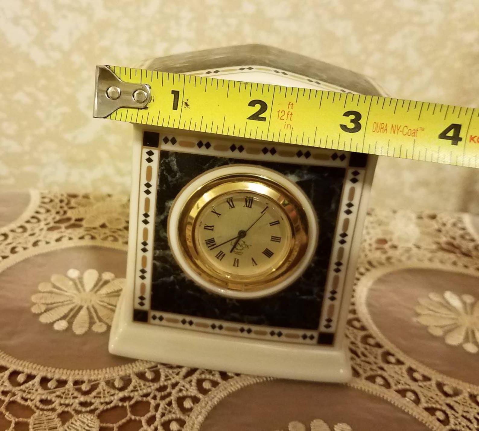 Lenox porcelain mini clock USA Lenox clock japan movement Etsy