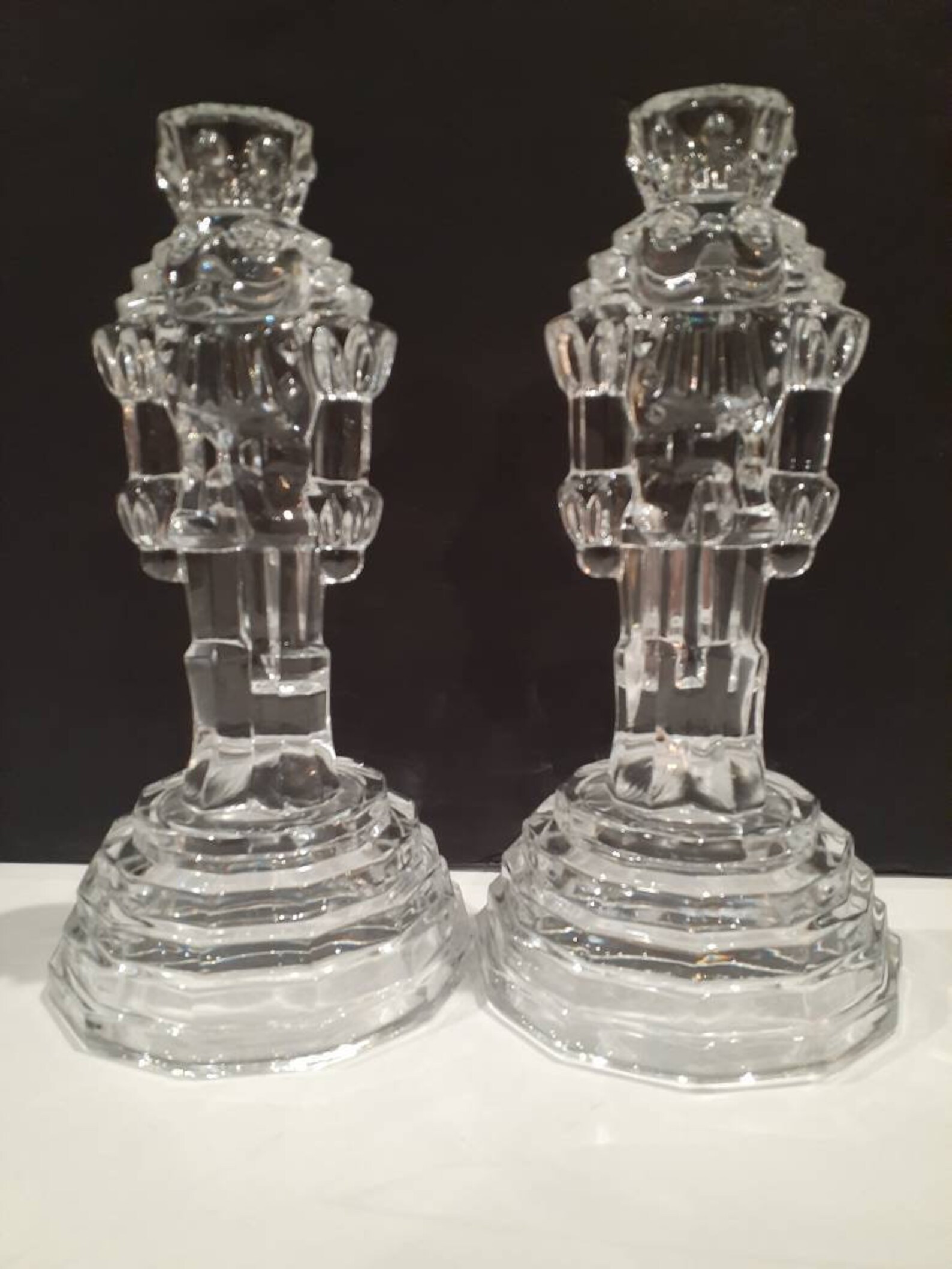 Nutcracker crystal candle holders Vintage classic shelf Etsy