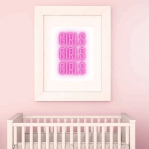 Girls Girls Girls INSTANT DOWNLOAD, Girls Room Print, Girls Playroom Print, Nursery Print, Girly Art Print, Girls Room Decor, Nursery Decor