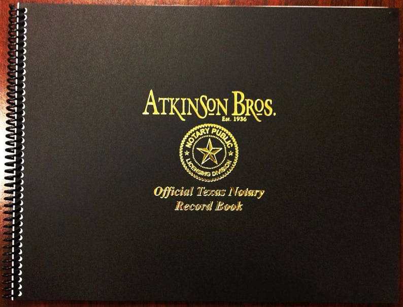 Texas Notary Public Record Book Etsy