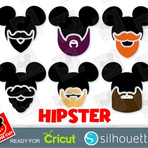 Mäuseohren Hipster SVG-Schnittdateien - Mäusebart-Svg - Maus-Schnurrbart-Svg - Mousecut-Svg
