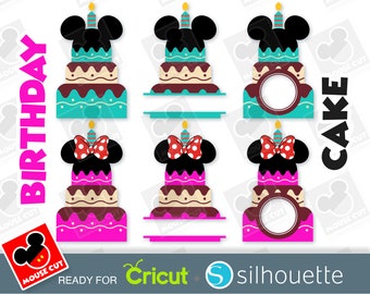 Mouse Ears Birthday Cake SVG – Cut Files for Cricut, Silhouette (Digital Download)