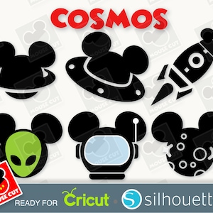 Mouse Ears Cosmos SVG cut files - Saturn, Moon, Rocket, Alien, Ovni, Cosmonaut svg - mousecut svg | Cutting machine files