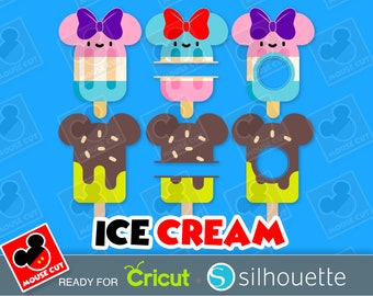 Archivos de corte SVG de helado con orejas de ratón – Cricut y Silhouette (Descarga digital)