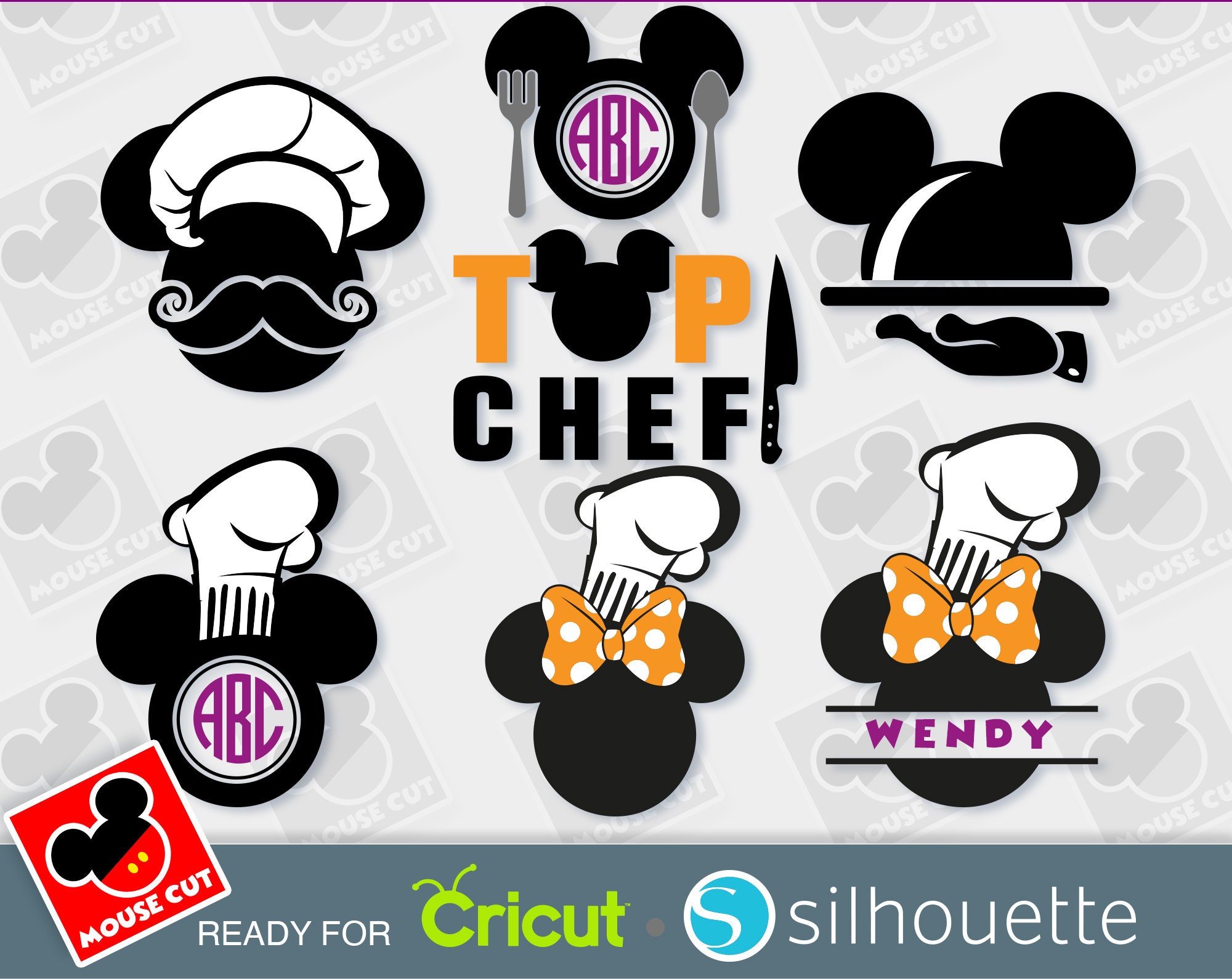 Mickey Top CHEF svg Minnie mouse svg 