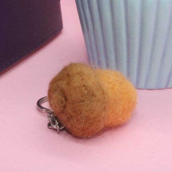 Needle Felted Acorn Keychain